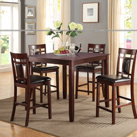 Wood 5 Pieces Counter Height Dining Set In Brown