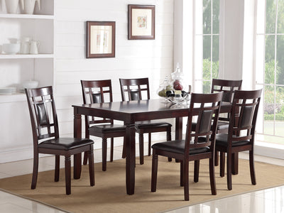 7 Pieces Dining Set of Rubber Wood In Espresso Brown