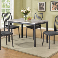 Demure Metal Frame 5 Pieces Dining Set In Gray