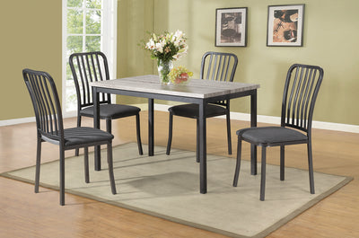 Demure Metal Frame 5 Pieces Dining Set In Gray