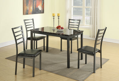 5 Pieces Dining Set In Black And Gray
