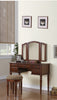 Vanity Set Featuring Stool And Mirror Cherry Brown