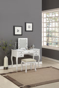 Vanity Set Featuring Stool And Mirror White