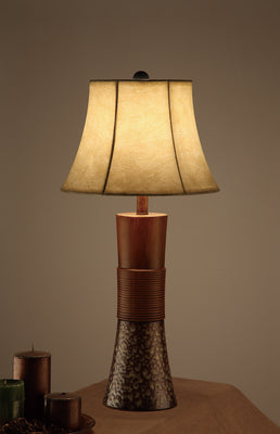 Bell Shade Table Lamp With Tall Base Stand Brown set of 2