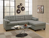 Polyfiber Linen Fabric Sectional Sofa In Gray