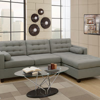 Polyfiber Linen Fabric Sectional Sofa In Gray