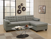 Polyfiber Linen Fabric Sectional Sofa In Gray