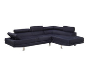 Polyfiber Linen Fabric Sectional In Blue