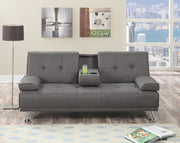 Polyfiber Linen Fabric Adjustable Sofa In Gray