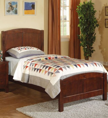Wooden Twin Size Bed With Headboard And Footboard, Brown