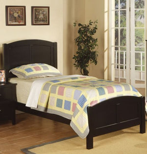 Wooden Twin Size Bed With Headboard And Footboard, Black