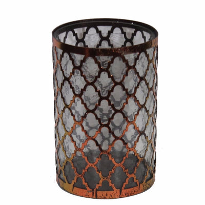 Metal-Glass Candle Holder, Copper