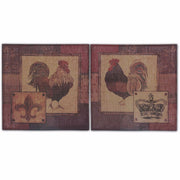 Burlap Rooster Wall Decor, Multicolor, Set Of 2