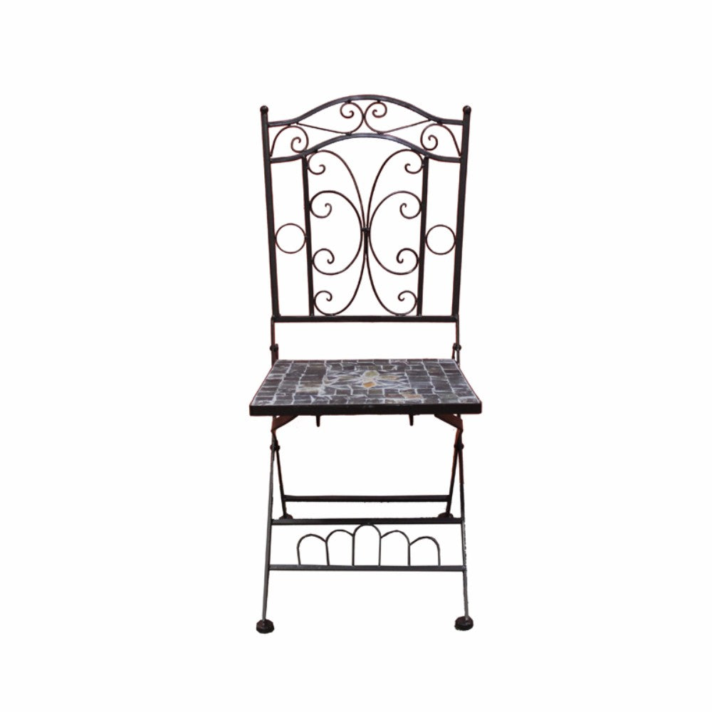 Mosaic-Metal Garden Chair, Brown