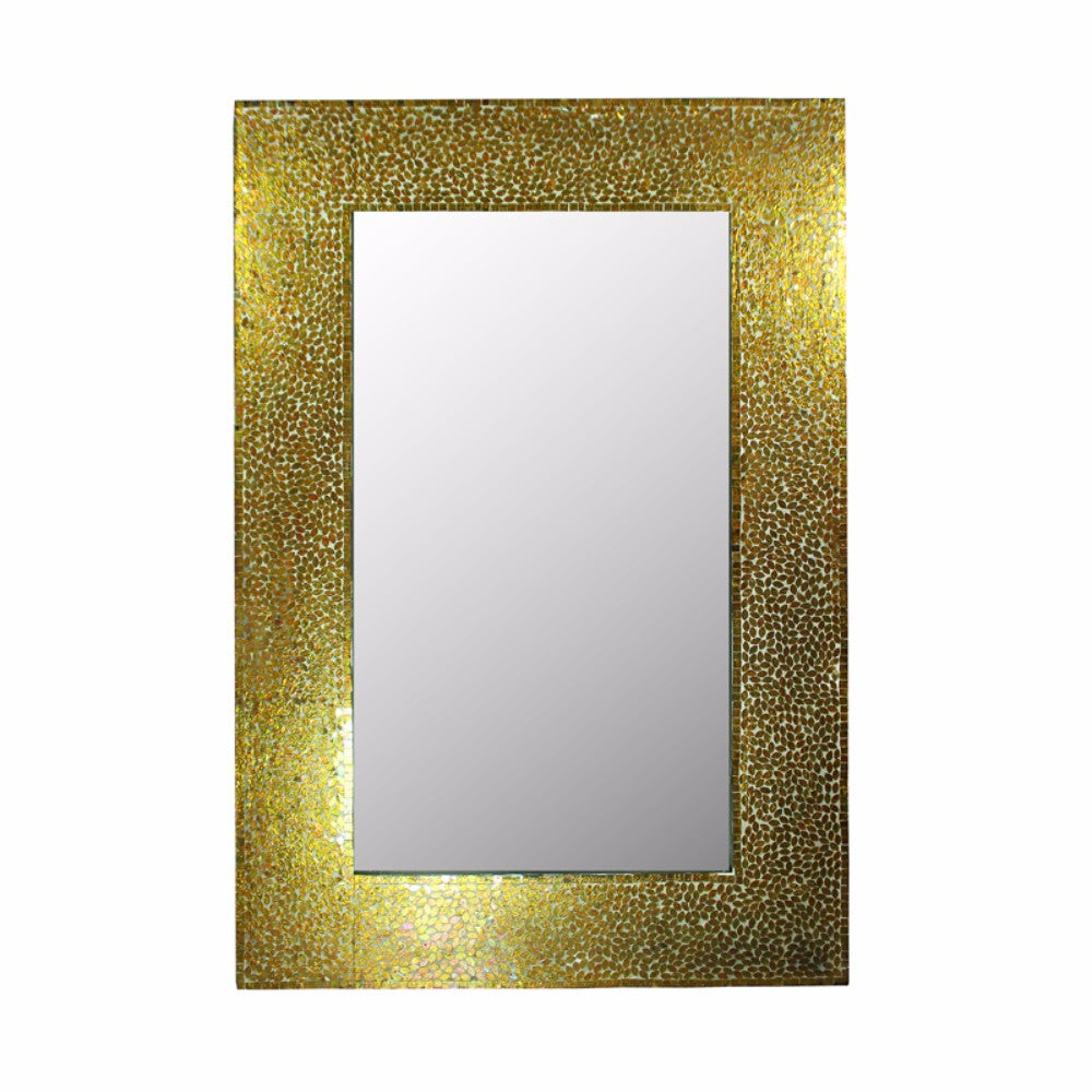 Mosaic Rectangular Mirror, Gold