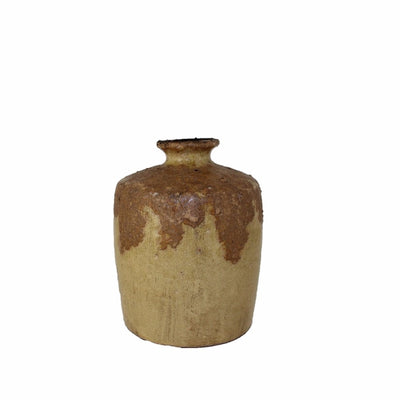 Ceramic Vase with Birds, Beige