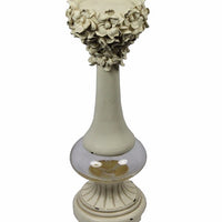 Alluring Polyresin Candle Holder, Off White