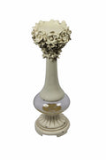 Alluring Polyresin Candle Holder, Off White