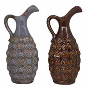 Ceramic Vase, Gray And Brown, Assortment Of 2