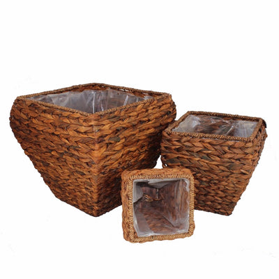 Voguish Sea Grass Basket, Brown, Set Of 3