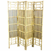 Traditional Style Foldable Bamboo Screen ,Beige