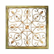 Classic Wood And Iron Wall Decor, Brown And Copper
