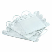 Sophisticated Metal Tray With Cutout Design, Set Of 3, White