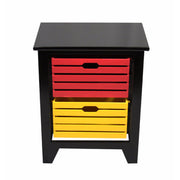 Alluring 2-Tier Wooden Storage Cabinet ,Black