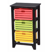 3-Tier Wooden Storage Cabinet ,Black