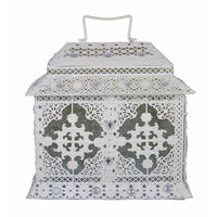 Intriguingly Charmed Metal Lantern,White