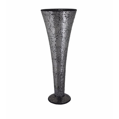 Contemporary Style Sparkling Mosaic Vase, Gray