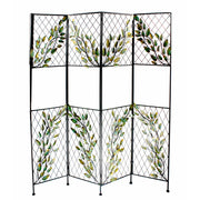 Astonishing Metal Screen With Leaves, Multicolor