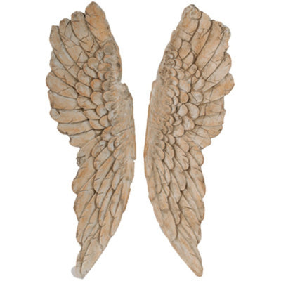 Angel Wings Statue Wall Art, Set of 2, Brown