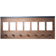 Wooden Wall Panel With Hooks, Brown