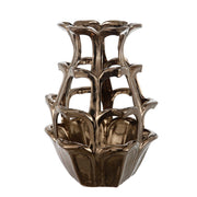 Cutout Patterned Ceramic Vase, Copper