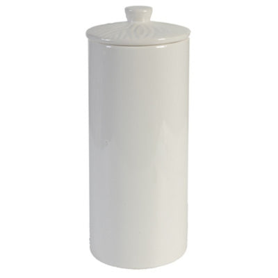Cylindrical Shaped Medium Lidded Jar, White