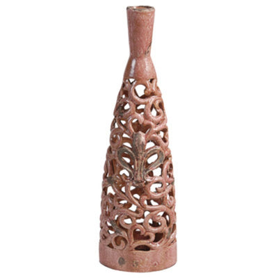 Rustically Charmed Ceramic Vase, Red