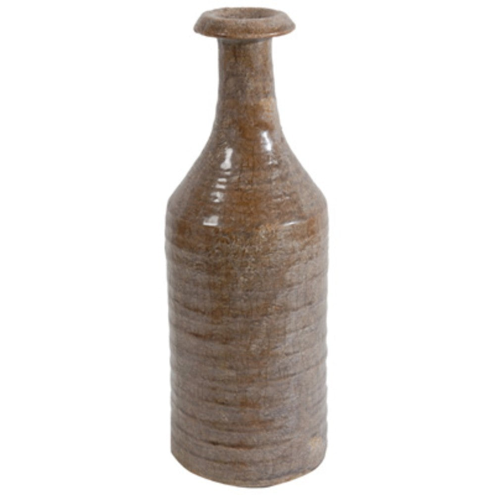 Bottle shaped Ceramic Vase, Brown