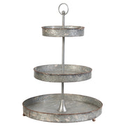3-Tiered Metal Food Stand, Silver