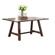Wood-Veneer Dining Table, Natural Brown Finish