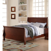 Full Wooden Bed, Cherry Finish