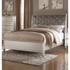 Wooden C.King Bed With Silver PU Tufted HB, Shinny Silver Finish