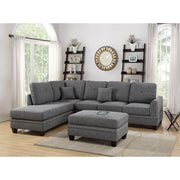 Polyfiber 2 Piece Sectional Set With Nail head Trims In Gray