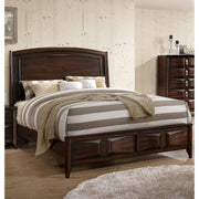 Wooden C.King Bed With 3D Design on Front Board Oak Brown