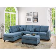 Polyfiber 2 Piece Sectional Set With Nail head Trims In Blue
