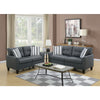 Polyfiber 2 Piece Sofa Set In Charcoal Gray
