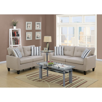 Polyfiber 2 Piece Sofa Set In Beige