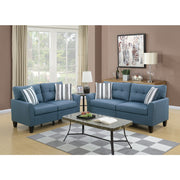 Polyfiber 2 Piece Sofa Set In Blue