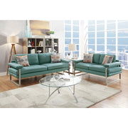 Polyfiber 2 Pieces Sofa Set In Dark Green