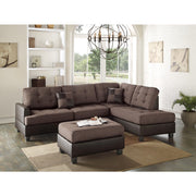 Polyfiber 3 Pieces Sectional Set In Choco Brown